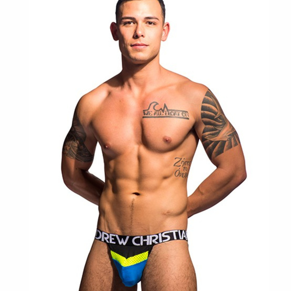 Andrew Christian Racer Jock Yellow NWT - Picture 2 of 5